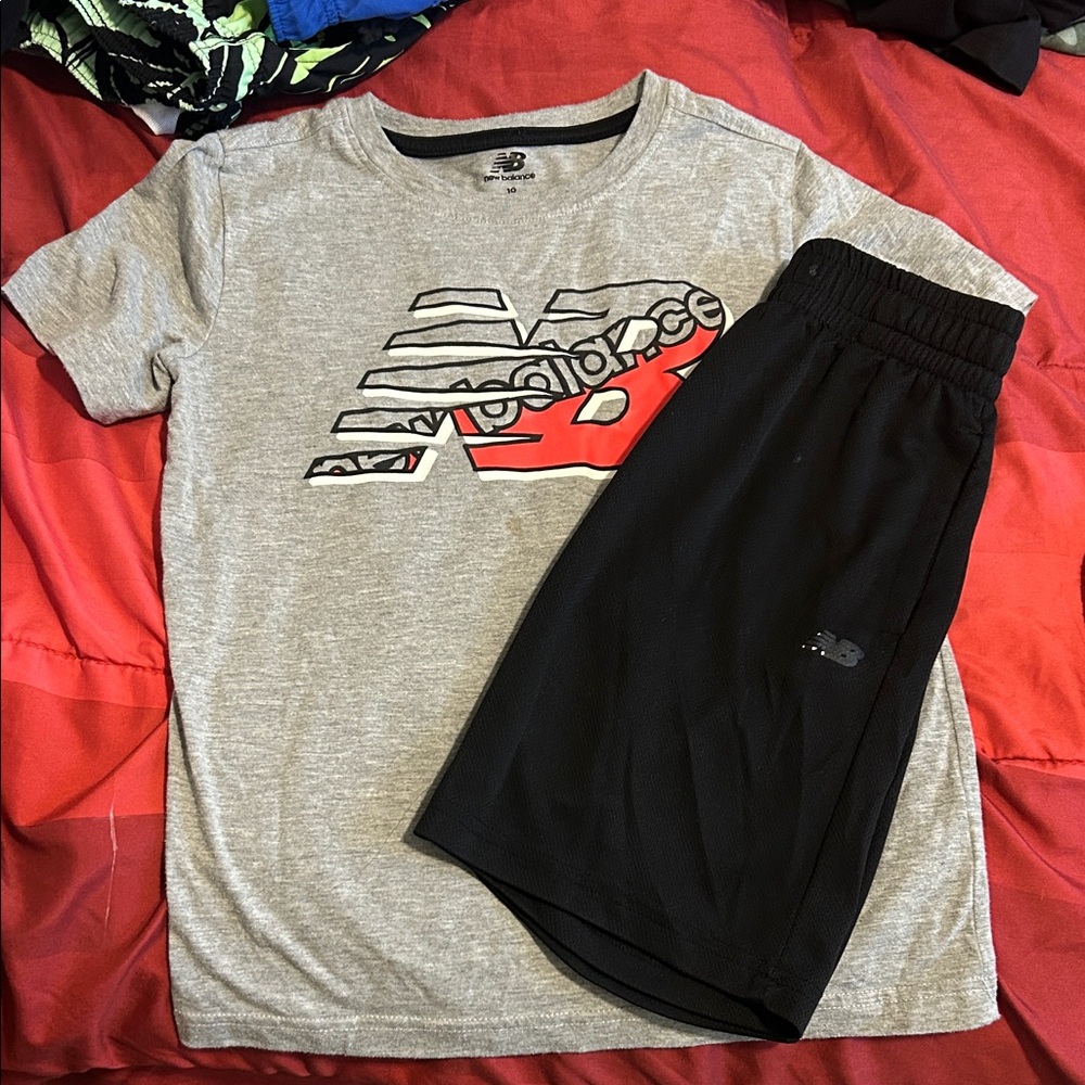 New Balance Gray and Black Activewear Set
